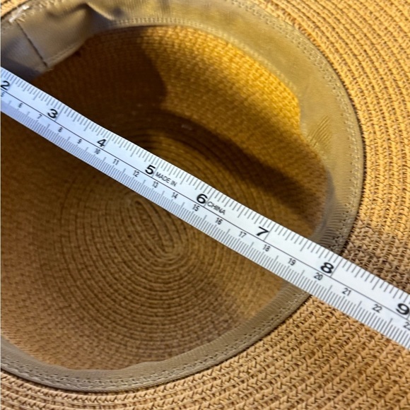 Tan & Black Wide Brim Woven Sun Hat, Elegant Resort Beach Hat - Picture 4 of 6